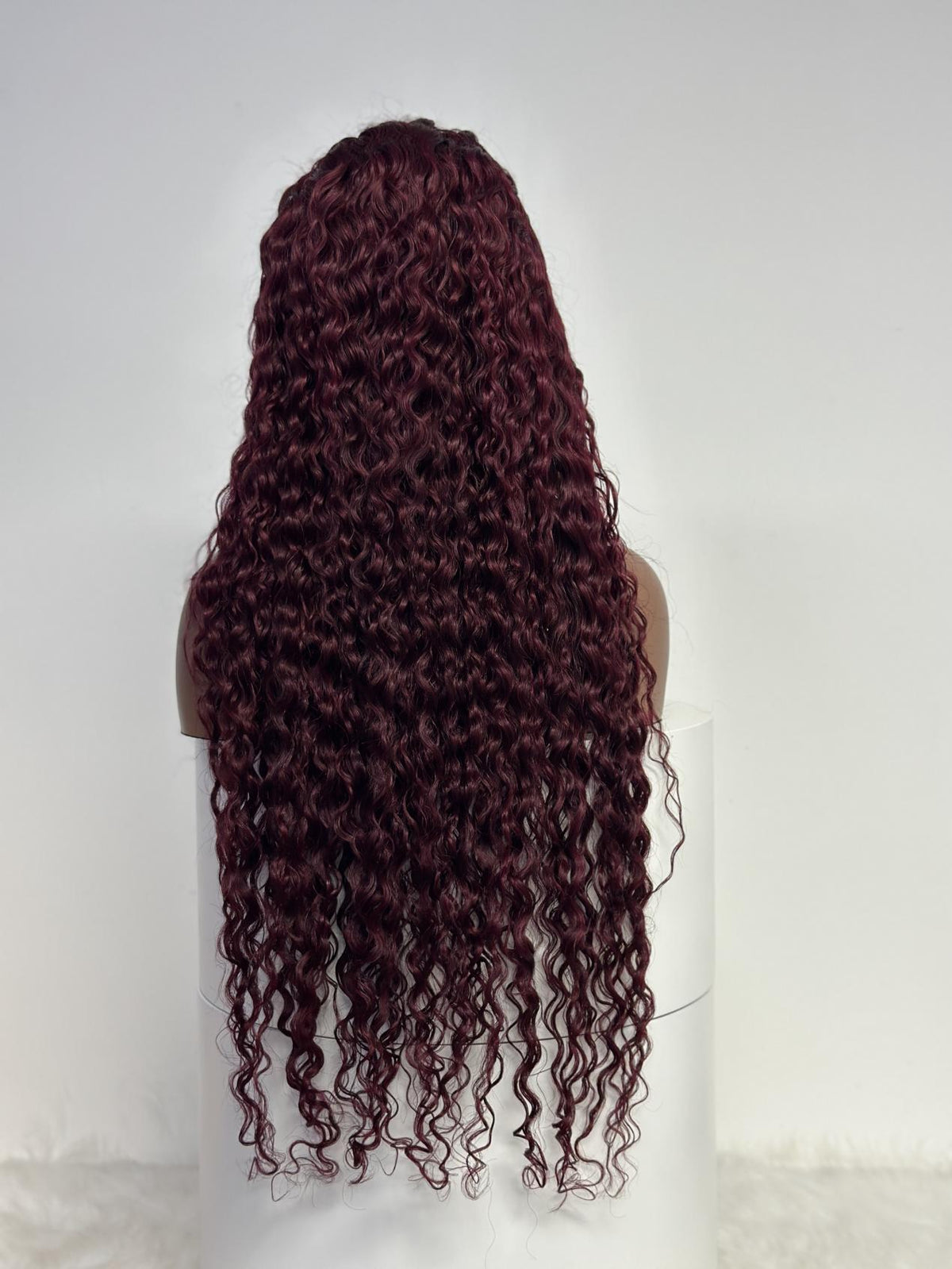 UNices Hair 30 Inch Curly Human Hair Wig - Burgundy