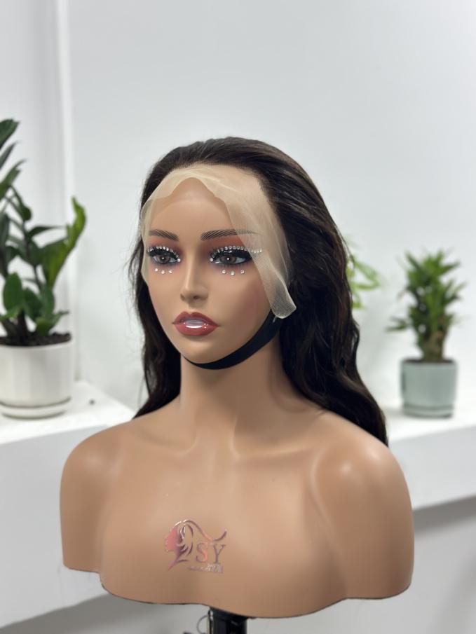 UNices Hair dark brown 13x4 lace front human hair wig front view