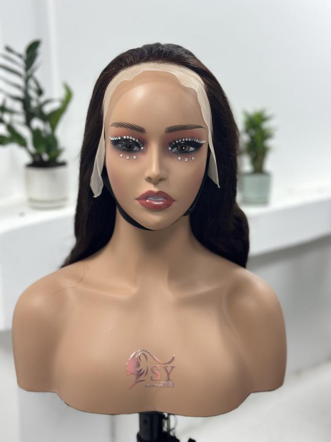 UNices Hair espresso brown body wave 13x4 lace front wig front view