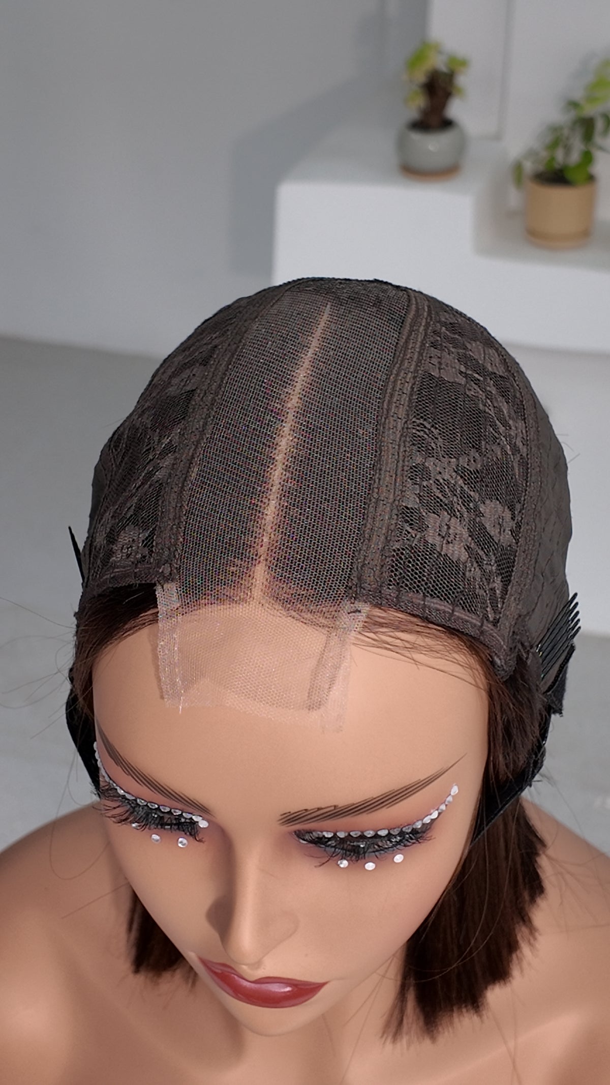 2x6 lace closure cap construction of UNices Hair ginger orange bob human hair wig