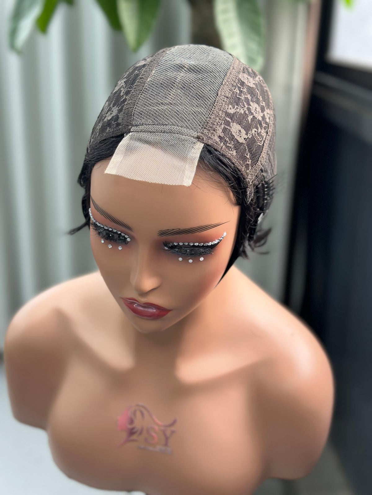 Inside construction of UNices Hair natural black 2x6 lace Catalina human hair wig