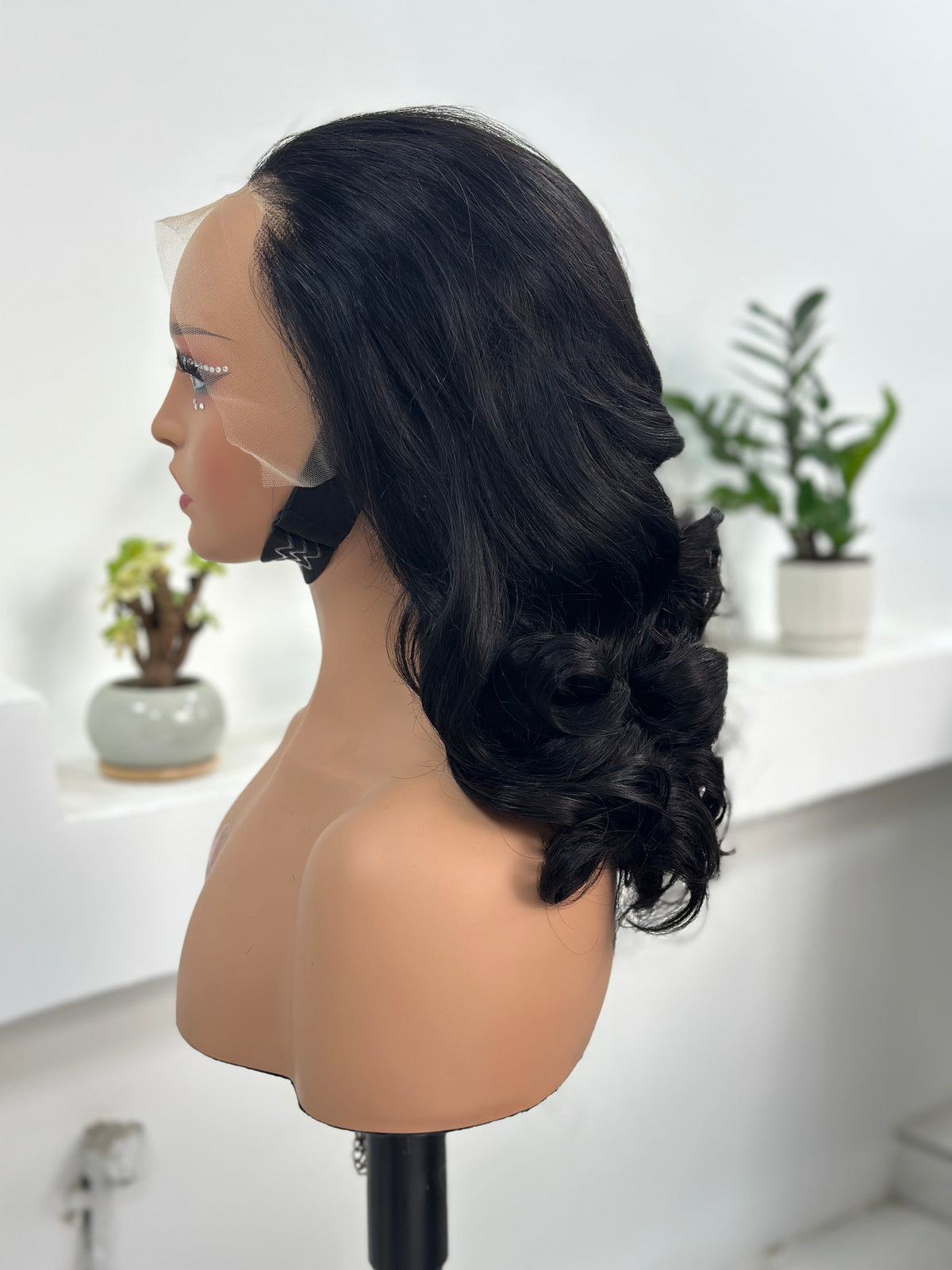 UNices Hair natural curly human hair wig side view